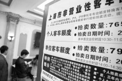 上海车牌拍卖成交均价8.7万创新高